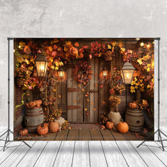 Lofaris Maple Leaves Wooden Barn Autumn Thanksgiving Backdrop