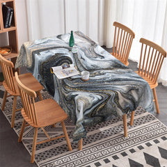 Lofaris Marble Gray Gold Tablecloth for Rectangle Table