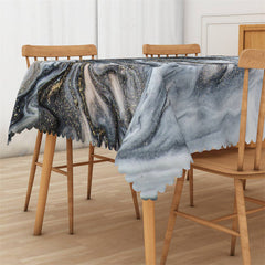 Lofaris Marble Gray Gold Tablecloth for Rectangle Table