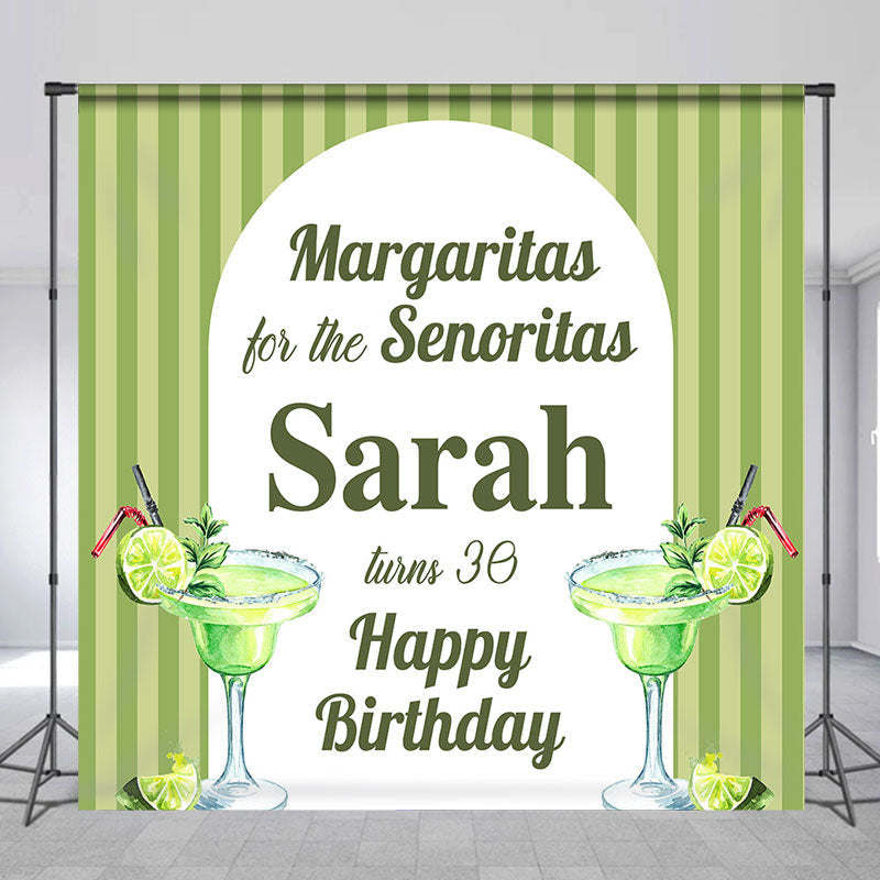 Lofaris Margaritas For Senoritas Party Custom Birthday Backdrop