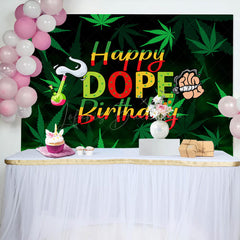 Lofaris Marijuana Cigarette Happy Dope Birthday Backdrop