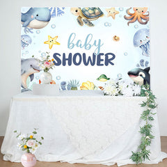 Lofaris Marine Life Under The Sea Boys Baby Shower Backdrop