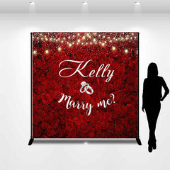 Lofaris Marry Me Red Floral Rings Custom Wedding Backdrop