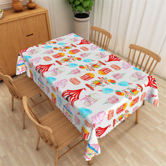 Lofaris Marshmallow Ice Cream Clown Rectangle Tablecloth