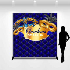 Lofaris Mask Royal Blue Sweet 16 Custom Birthday Backdrop