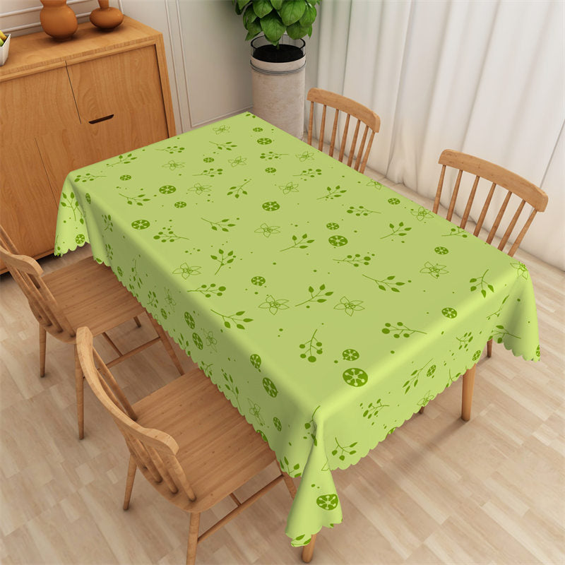 Lofaris Matcha Green Leaves Flower Tablecloth For Party Decor