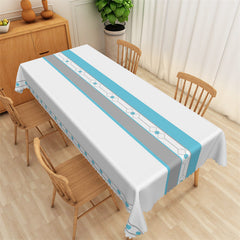 Lofaris Mediate Line Gary And Blue Home Kitchen Tablecloth