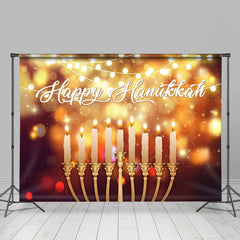 Lofaris Menorah Stands Glitter Bokeh Happy Hanukkah Backdrop