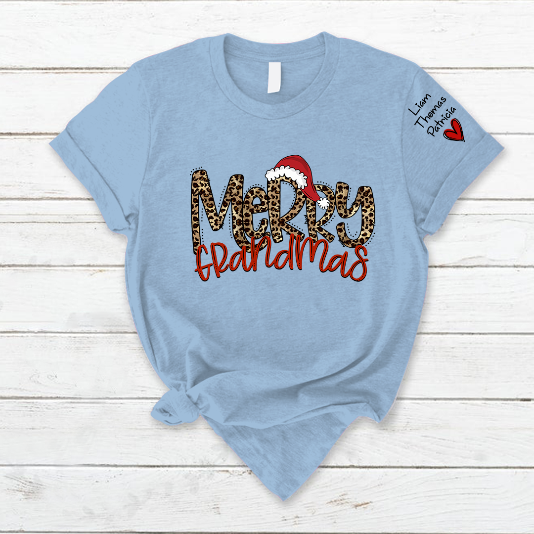 Lofaris Merry Christmas And Grandkids Customized T-Shirt