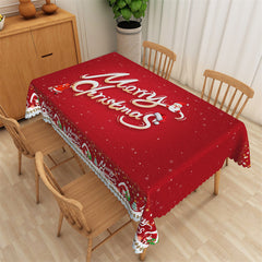 Lofaris Merry Christmas Fabric Tablecloth Holiday Decoration