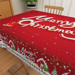 Lofaris Merry Christmas Fabric Tablecloth Holiday Decoration