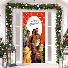 Lofaris Merry Christmas Family Singing Scenes Door Cover