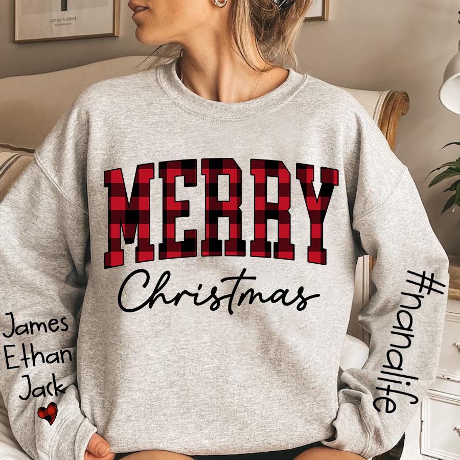 Lofaris Merry Christmas Nanalfie Caro Sweatshirt with Grandkids