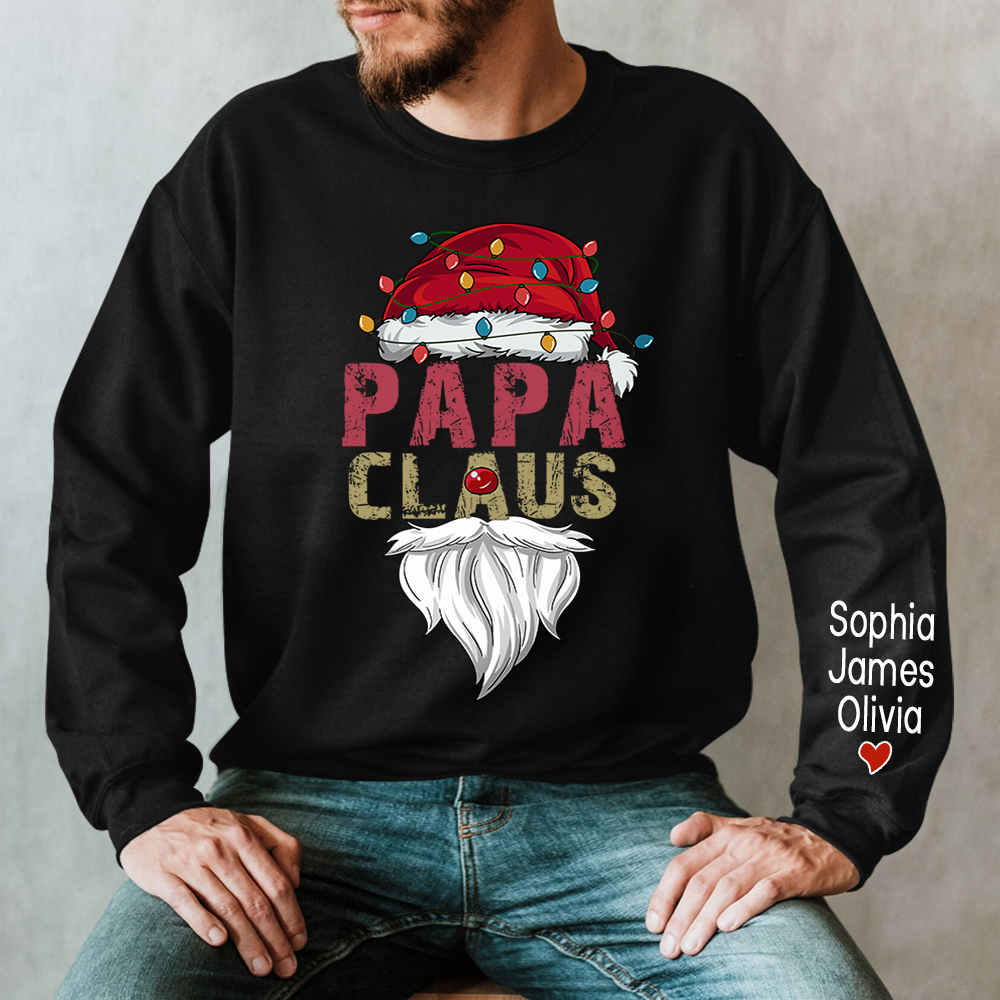 Lofaris Merry Christmas Papa Claus Custom Name Sweatshirt