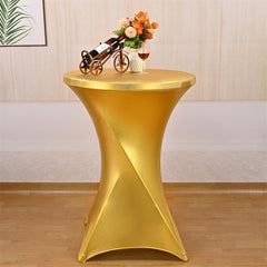 Lofaris Metallic Silver Spandex Highboy Cocktail Table Cover