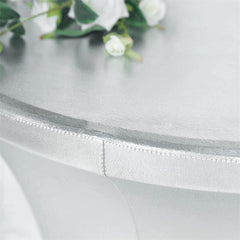 Lofaris Metallic Silver Spandex Highboy Cocktail Table Cover