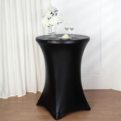 Lofaris Metallic Silver Spandex Highboy Cocktail Table Cover