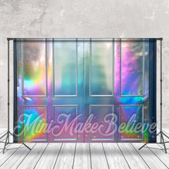 Lofaris Metallic Texture Rainbow Color Door Photo Backdrop