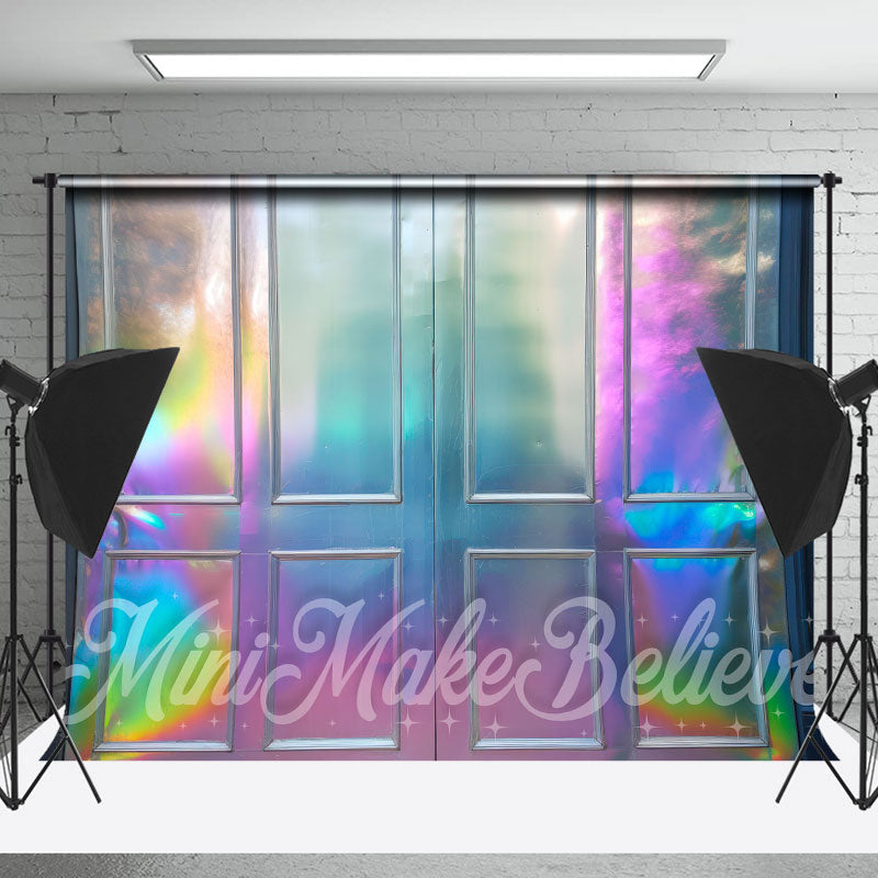 Lofaris Metallic Texture Rainbow Color Door Photo Backdrop