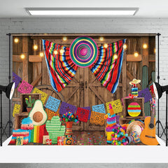 Lofaris Mexican Fiesta Rustic Wooden Mexico Backdrop for Party