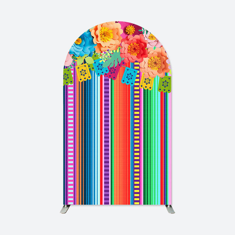 Lofaris Mexican Fiesta Theme Floral Arch Backdrop for Party