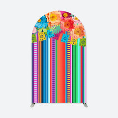 Lofaris Mexican Fiesta Theme Floral Arch Backdrop for Party