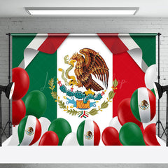 Lofaris Mexican Flag Eagle Balloon Independence Day Backdrop