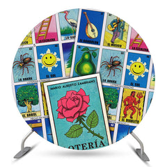 Lofaris Mexico Loteria Cards Themed Party Circle Backdrop