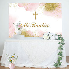 Lofaris Mi Bautizo Cross Boho Baptism Backdrop For Girl