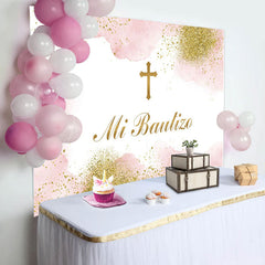 Lofaris Mi Bautizo Cross Boho Baptism Backdrop For Girl