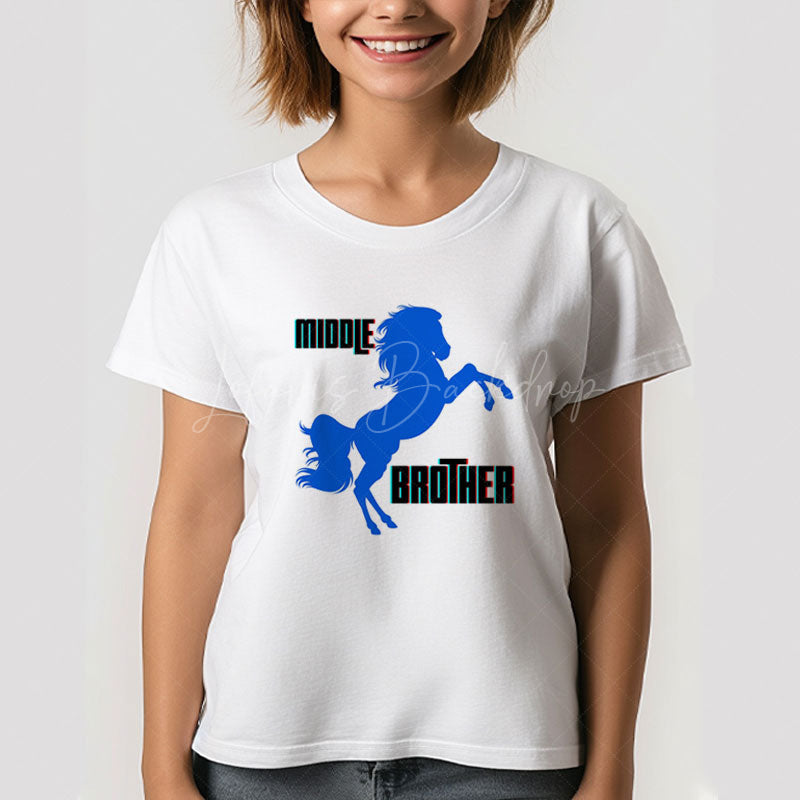 Lofaris Middle Brother Horse Custom Family T-Shirt