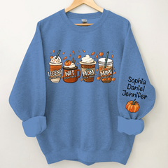 Lofaris Personalized Legend Wife Mom Grandma and Kids Fall Coffee CTH01 Sweatshirt