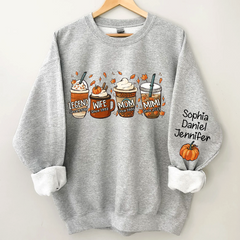 Lofaris Personalized Legend Wife Mom Grandma and Kids Fall Coffee CTH01 Sweatshirt