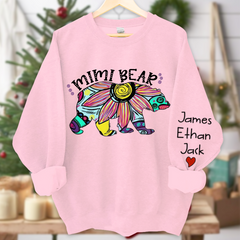 Lofaris Mimi Bear Sweatshirt Custom Grandma and Grandkids