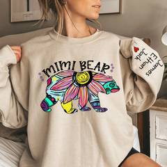 Lofaris Mimi Bear Sweatshirt Custom Grandma and Grandkids