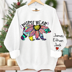 Lofaris Mimi Bear Sweatshirt Custom Grandma and Grandkids