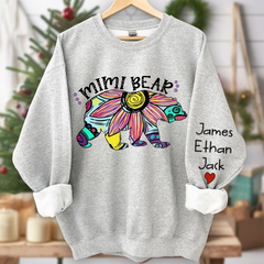 Lofaris Mimi Bear Sweatshirt Custom Grandma and Grandkids