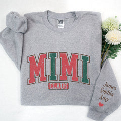 Lofaris Mimi Claus And Grandkids Christmas Custom Sweatshirt