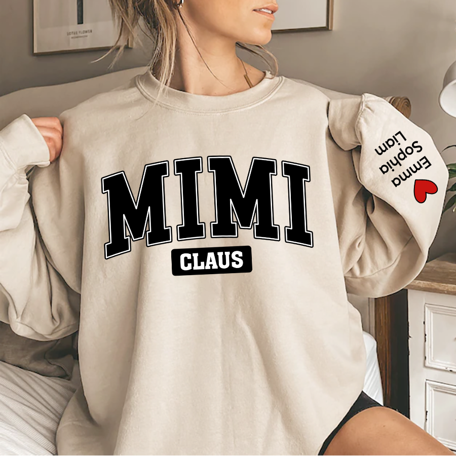 Lofaris Personalized Mimi Claus Christmas Custom And Kids Grandma Gift TH Sweatshirt