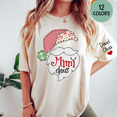 Lofaris Mimi Claus Christmas With Grandkids Custom T-Shirt