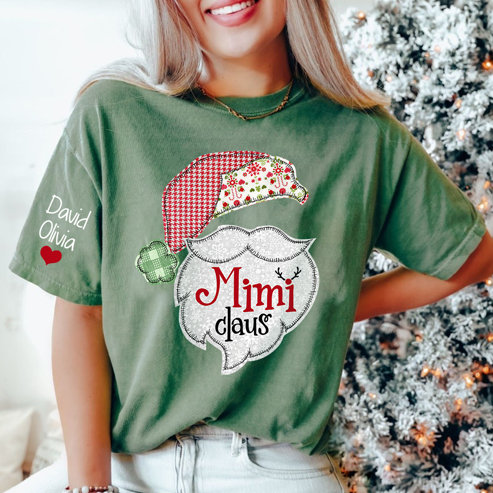 Lofaris Mimi Claus Christmas With Grandkids Custom T-Shirt