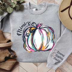 Lofaris Mimi Colorful Pumpkin Autumn Custom Name Sweatshirt