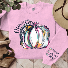 Lofaris Mimi Colorful Pumpkin Autumn Custom Name Sweatshirt