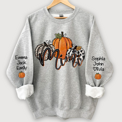 Lofaris Personalized Mimi Grandma Pumpkins Autumn And Grandkids CL01 Sweatshirt