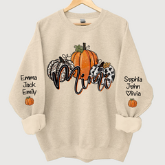 Lofaris Personalized Mimi Grandma Pumpkins Autumn And Grandkids CL01 Sweatshirt