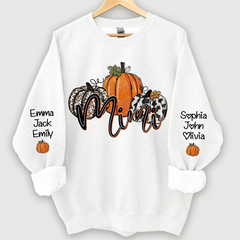 Lofaris Personalized Mimi Grandma Pumpkins Autumn And Grandkids CL01 Sweatshirt