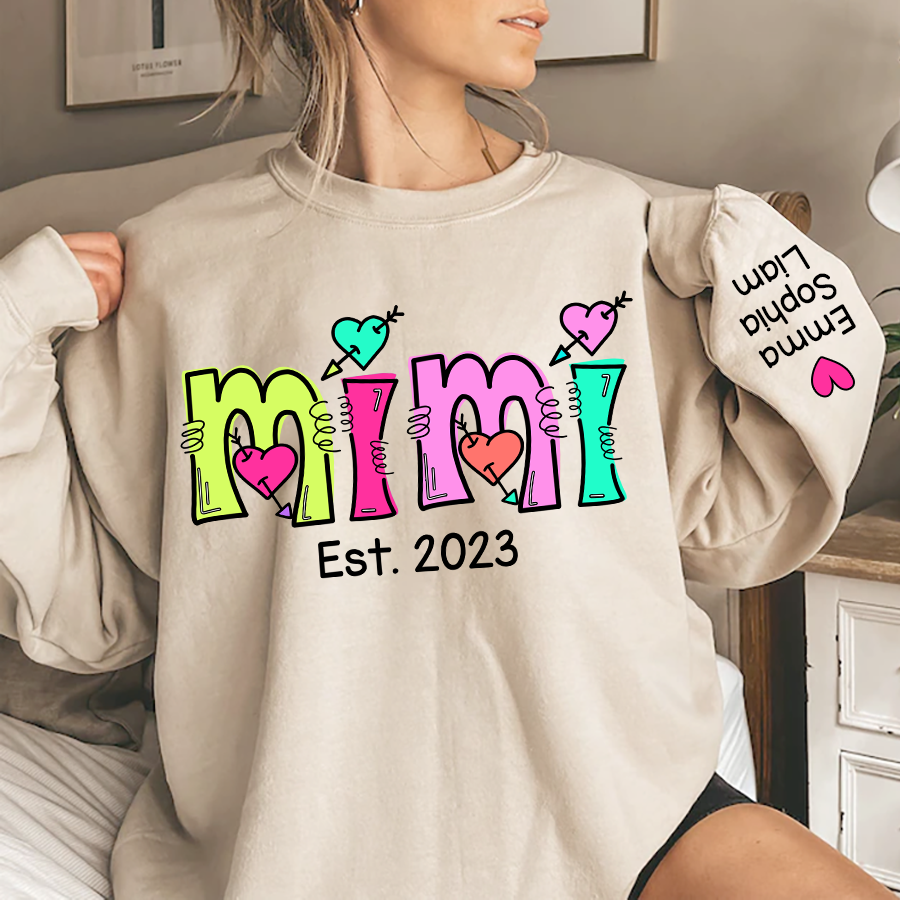 Lofaris Personalized Mimi Sweatshirt Custom Est With Kids Grandma Gift TH