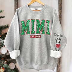 Lofaris Mimi Est Christmas Giltter Grandkids Custom Sweatshirt