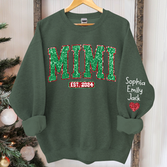 Lofaris Mimi Est Christmas Giltter Grandkids Custom Sweatshirt