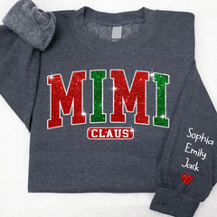 Lofaris Mimi Glitter Grandkid Christmas Custom Sweatshirt